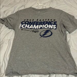 Gray Short Sleeve Tee with Champions Graphic